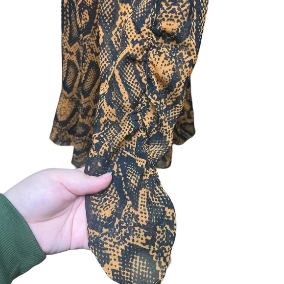 Finders Keepers Lana Snakeskin-Print Mini Dress Brown Black Size US 4 - Picture 6 of 12